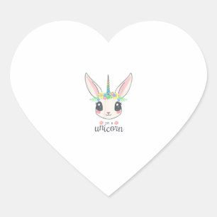 Leuke en grappige konijn eenhoorn hart sticker