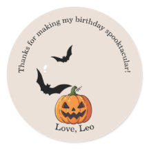 Leuke en griezelige Halloween-verjaardagssticker