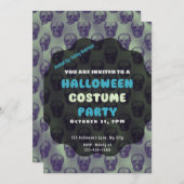 Leuke en griezelige schedel Metallic achtergrond H Kaart (Voorkant / Achterkant)