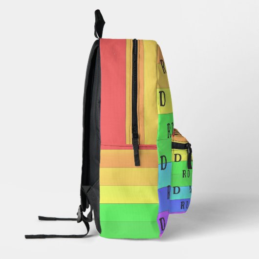 Leuke en heldere Monogrammed Rainbow Stripes, Cust Bedrukte Rugzak (Links)