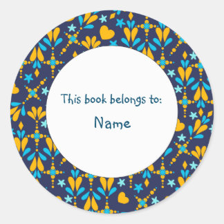 leuke en kleurrijke abstracte ontwerp met harten ronde sticker