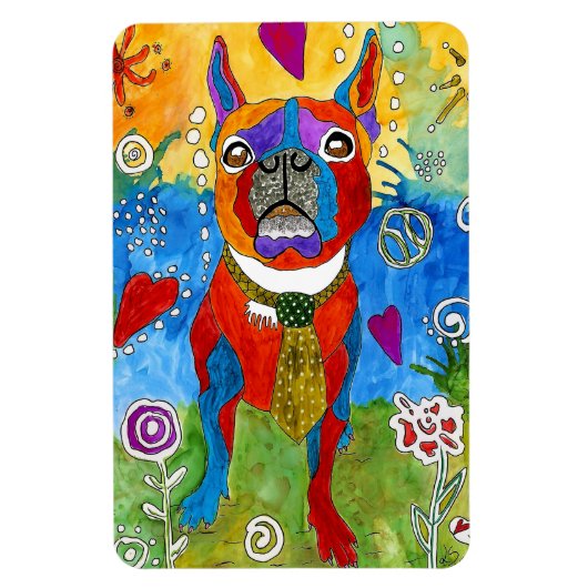 Leuke en kleurrijke Boston Terrier Magnet 4"x6" Magneet (Verticaal)