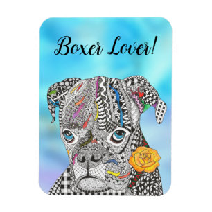Leuke en kleurrijke Boxer Magnet 3 "x4" Magneet