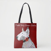 Leuke en kleurrijke Bull Terrier Canvas tas (Voorkant)