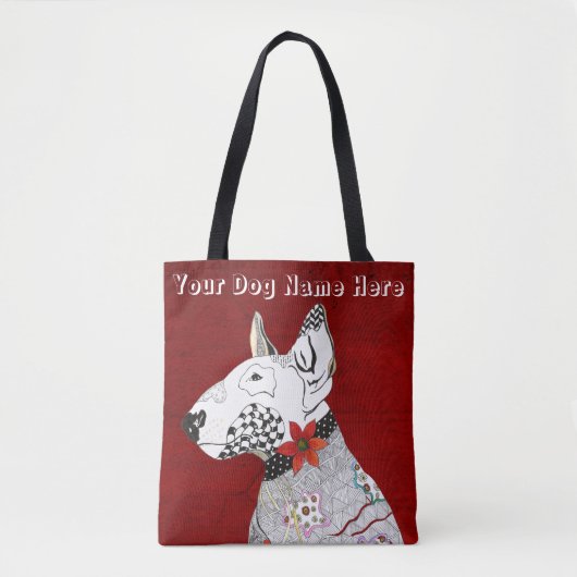 Leuke en kleurrijke Bull Terrier Canvas tas (Voorkant)