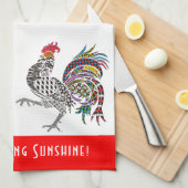 Leuke en kleurrijke Haan Keuken Handdoek (Quarter Fold)