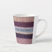 Leuke en kleurrijke hand gebreide strepen latte mok (Rechts)