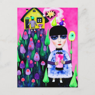 Leuke en kleurrijke Mixed Media Collage Briefkaart