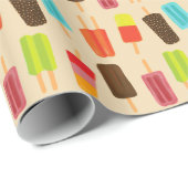 Leuke en kleurrijke Popsicles Retro Patroon Cadeaupapier (Rol Hoek)