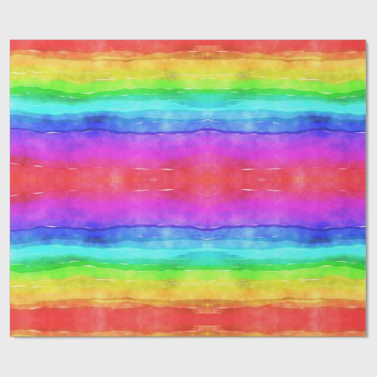 Leuke en kleurrijke regenboog Waterverf Cadeaupapier (Vlak)