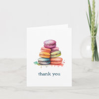 Leuke en leuke macaroon taart dank u kaart