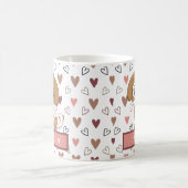 Leuke en lieve puppy roze Canvas tas Koffiemok (Center)