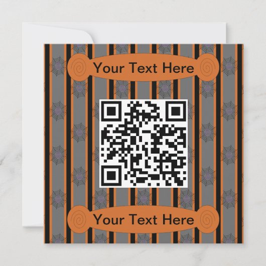 Leuke en mooie Halloween-spinnenweb QR-code Kaart (Voorkant)