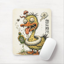 Leuke en rare handgetekende cartooneend monster