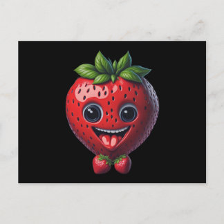 Leuke en Schattige Charming Lachende Aardbei Briefkaart