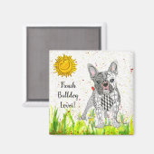 Leuke en Schattige Franse Bulldog Magnet 2" Magneet (Voorkant / Achterkant)