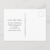 Leuke en trendy bruiloft Bewaar de datumfoto Aankondigingskaart (Achterkant)