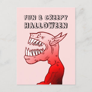 Leuke & enge Halloween ansichtkaart Feestdagenkaart