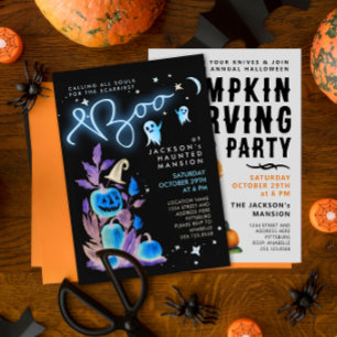 Leuke enge Halloween Night Haunted Mansion Party Kaart