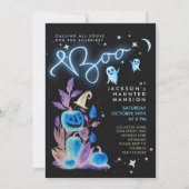 Leuke enge Halloween Night Haunted Mansion Party Kaart (Voorkant)