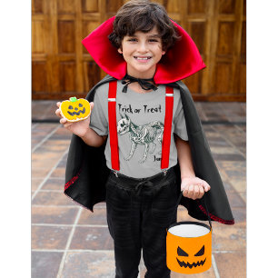 Leuke enge honden skelet Halloween voor kinderen T-shirt