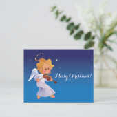Leuke engel het spelen viool feestdagenkaart (Staand voorkant)