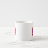 Leuke espresso cup mok met roze geglazuurde donut  (Voorkant)
