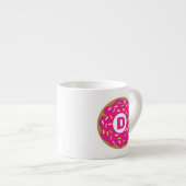 Leuke espresso cup mok met roze geglazuurde donut  (Voorkant rechts)
