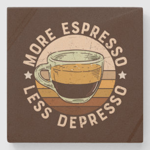 Leuke espresso woordkunst stenen onderzetter