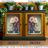 Leuke Extreme Steampunk Boot, Bloemen DG2RF Decoup Tissuepapier