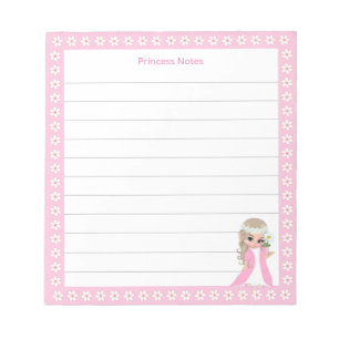 Leuke Fairy Prinses & Witte Bloemen op Lined Notitieblok