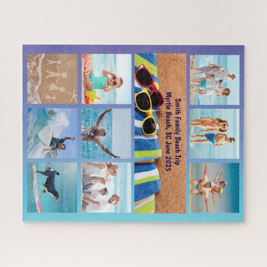 Leuke familie strand vakantie foto puzzel legpuzzel (Horizontaal)