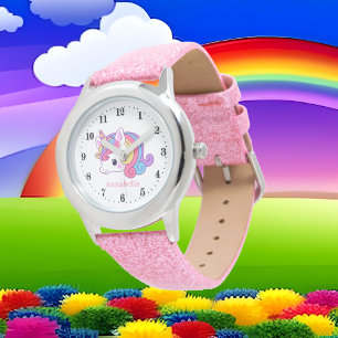 leuke fantasie unicorn voegt naam toe horloge