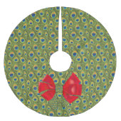 Leuke Fantasy Pauw Print met Rode strik Kerstboom Rok (Voorkant)