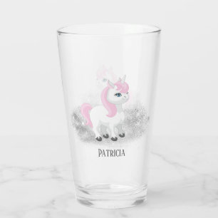 leuke Fantasy unicorn voegt naam toe Glas