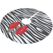 Leuke Fantasy Zebra Print met Red Bow Kerstboom Rok (Gekanteld)