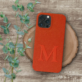 Leuke Faux Basketbal Lederen Huid Textuur Patroon iPhone 15 Pro Max Hoesje