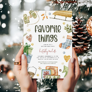 Leuke 'favoriete dingen' Kerstcadeau-uitwisseling Kaart
