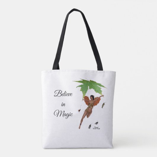 Leuke fee met bruine vleugels Canvas tas (Achterkant)