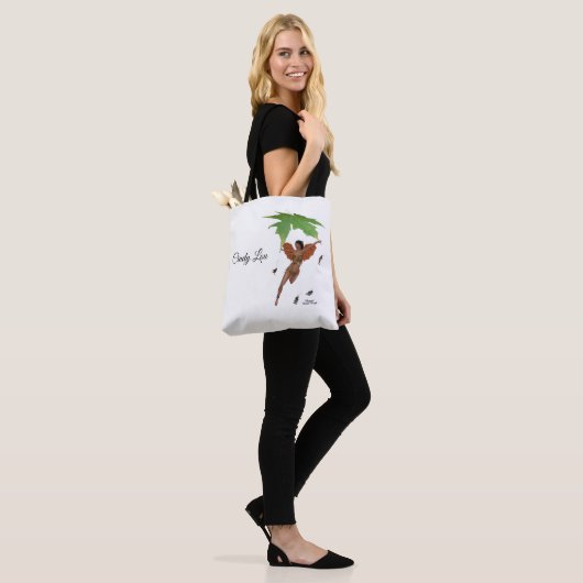 Leuke fee met bruine vleugels Canvas tas (Op model)