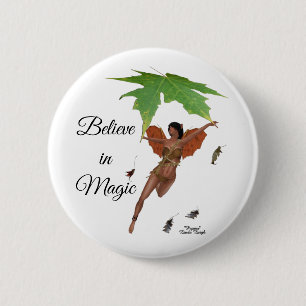 Leuke fee met bruine vleugels pin Button