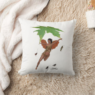 Leuke fee met bruine vleugels Sierkussen