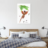 Leuke fee met bruine vleugels uitgerekte canvas pr afdruk (Insitu (Slaapkamer))