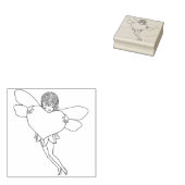 Leuke fee met een groot hart 	rubberstempel (Gestempeld)