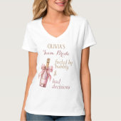 Leuke Feestelijke Bruid Roze Gouden Team Bruid T-shirt (Voorkant)