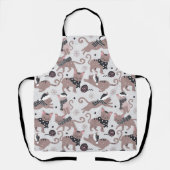 Leuke Feestelijke Kat Kerst Patroon Keuken Schort (Voorkant)
