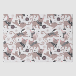 Leuke feestelijke kat kerstpatroon tissuepapier