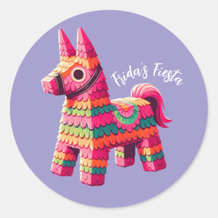 Leuke feestelijke Mexicaanse kleurrijke Piñata Cus Ronde Sticker
