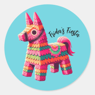 Leuke feestelijke Mexicaanse kleurrijke Piñata Cus Ronde Sticker