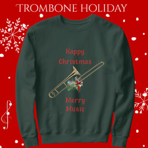 Leuke feestelijke trombone Happy Christmas vrolijk Trui